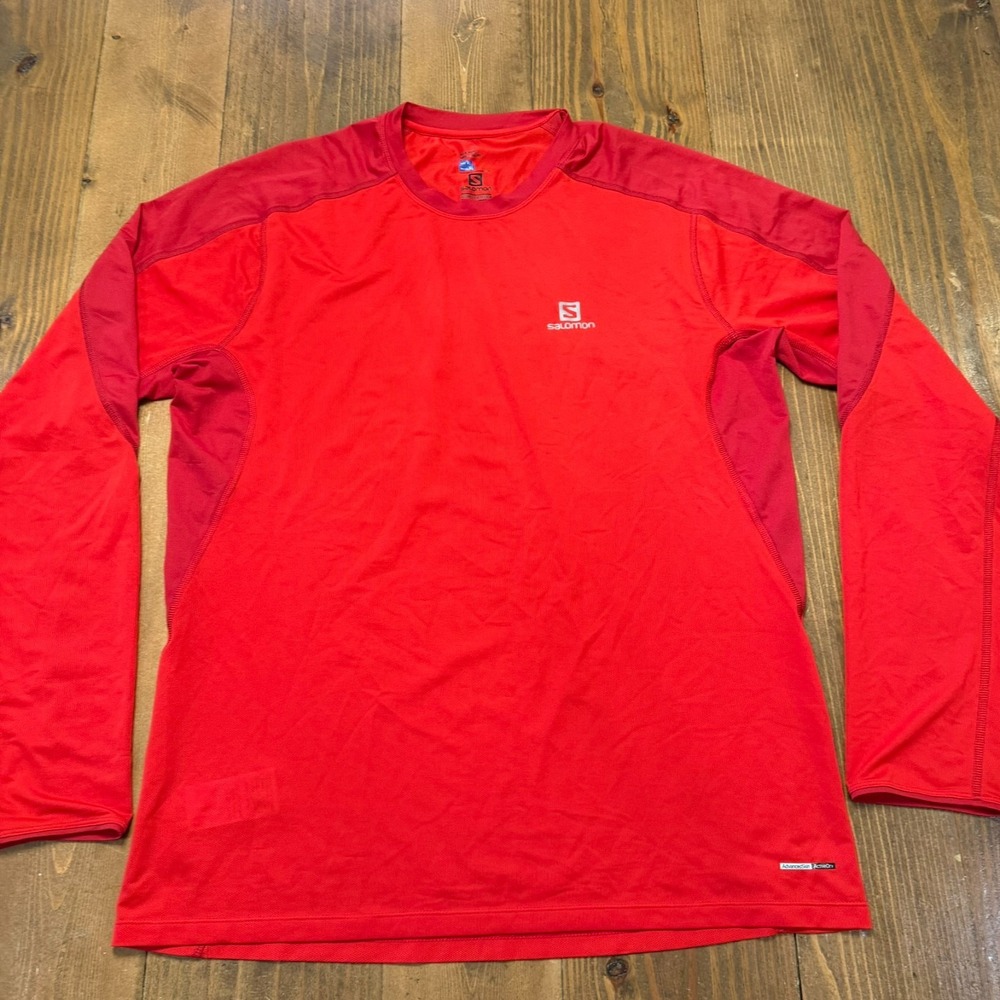 Salomon Trail Runner Lightweight Shirt Men XL Red Advanced Skin Performance